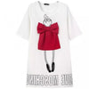 Short Sleeve Loose Dress Sexy Cute Big Bow