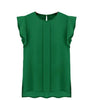 Chiffon Ruffle Short Sleeve Shirt