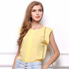 Chiffon Ruffle Short Sleeve Shirt