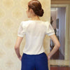 V-Neck Slim Hollow Lace Top